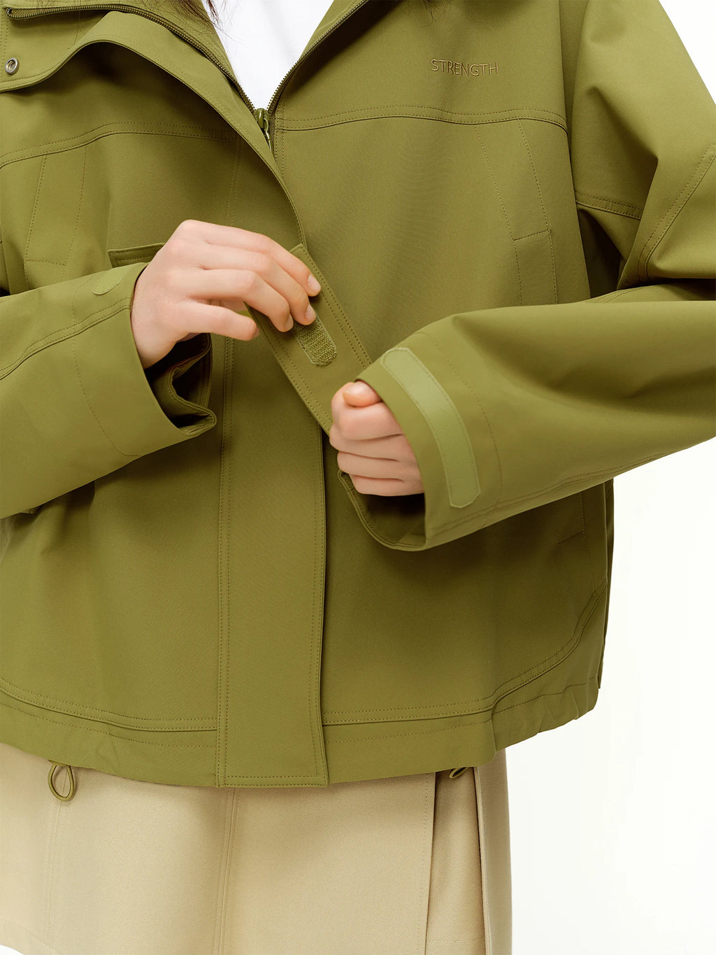 DUSHU Hooded Casual Fashion Jacket Straight Retro Sporty Short Jacket for Spring 2026 Loose Solid Simple Daily Outwear