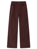 DUSHU 2025 Winter Women's High Waist Straight Wide Leg Pants - Office Casual Trousers with Stretch Fabric for Daily Comfort Wear