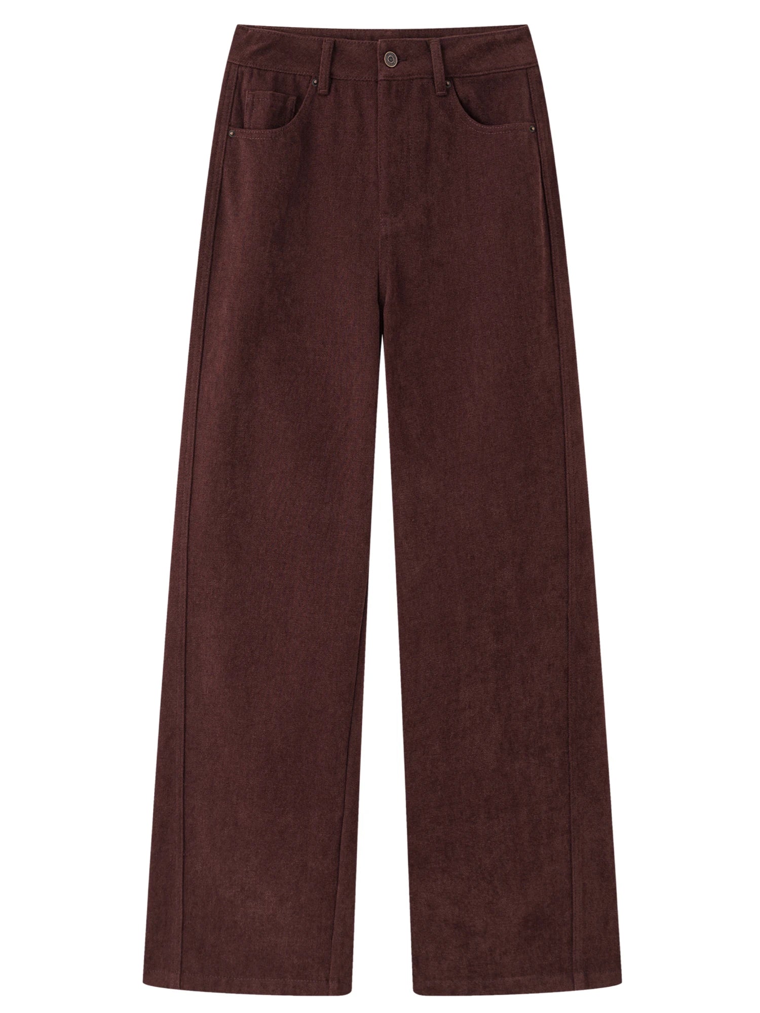 DUSHU 2025 Winter Women's High Waist Straight Wide Leg Pants - Office Casual Trousers with Stretch Fabric for Daily Comfort Wear