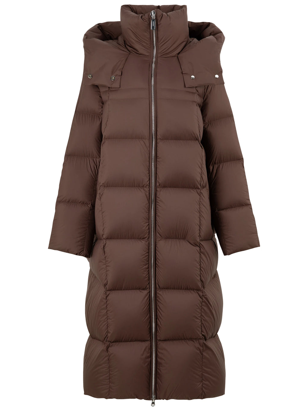 DUSHU 369G Filling Amount Women Goose Down Coats Oversized Loose Long Brown Hooded Down Jackets Winter Warm Coat 24DS84627