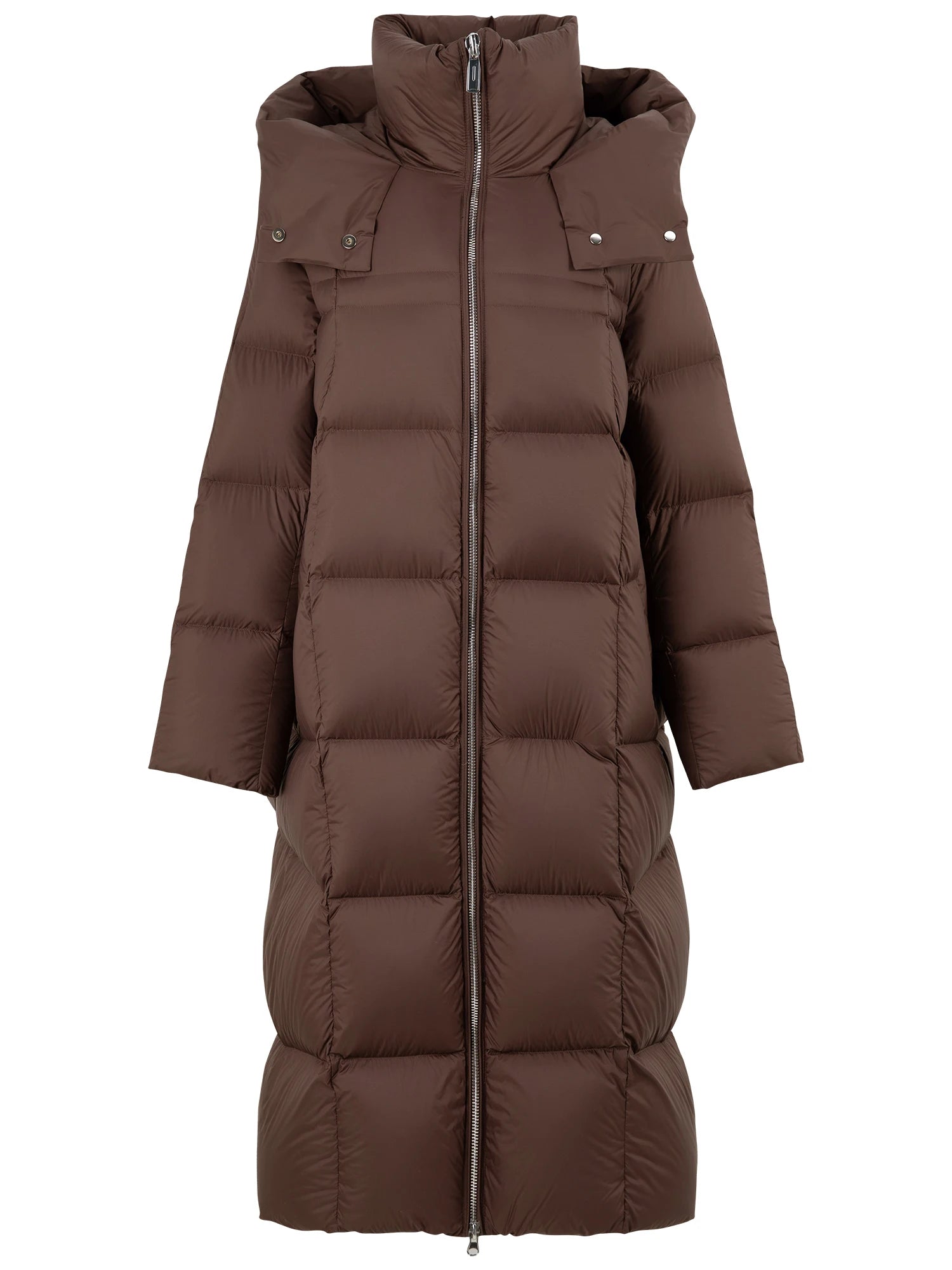 DUSHU 369G Filling Amount Women Goose Down Coats Oversized Loose Long Brown Hooded Down Jackets Winter Warm Coat 24DS84627