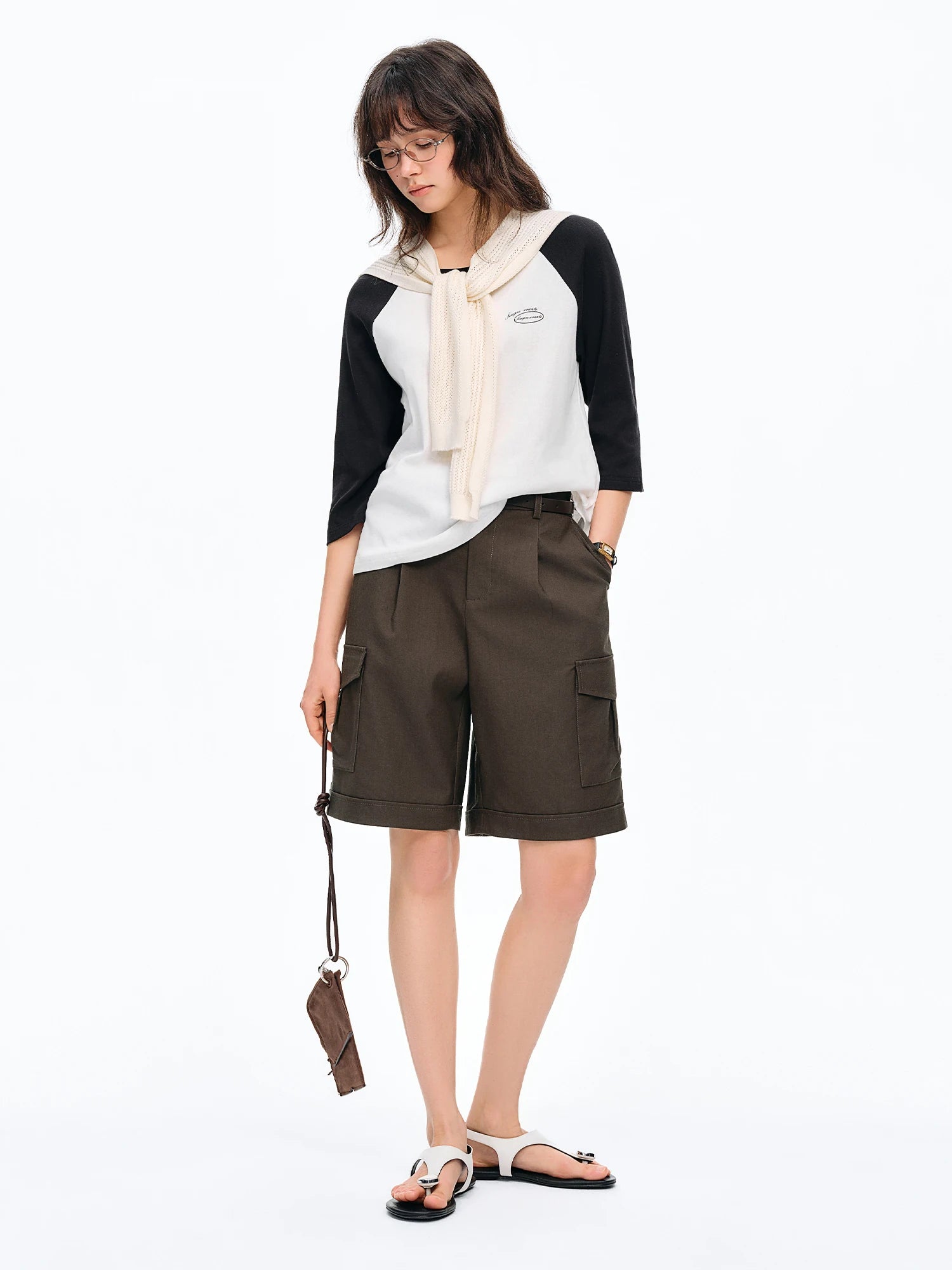 DUSHU Women's Mountain-inspired Workwear Capri Pants & Wide-leg Casual Shorts Spring/Summer 2026 New Arrival Polyester Pants