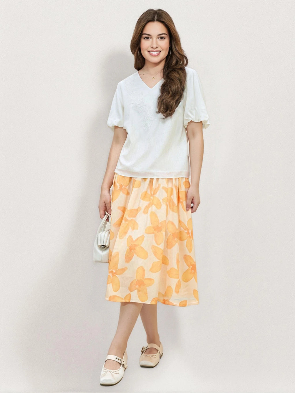 DUSHU Simple Style Lyocell Loose Flower Sleeve Short-sleeved Top 2025 Summer New Versatile Casual Shirt Blouse Women 25DS82055