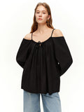 DUSHU 2026 Spring Women's One Shoulder Design Top, Off Shoulder Office Chic Blouse for Effortless Commute & Y2K Style Chic Top