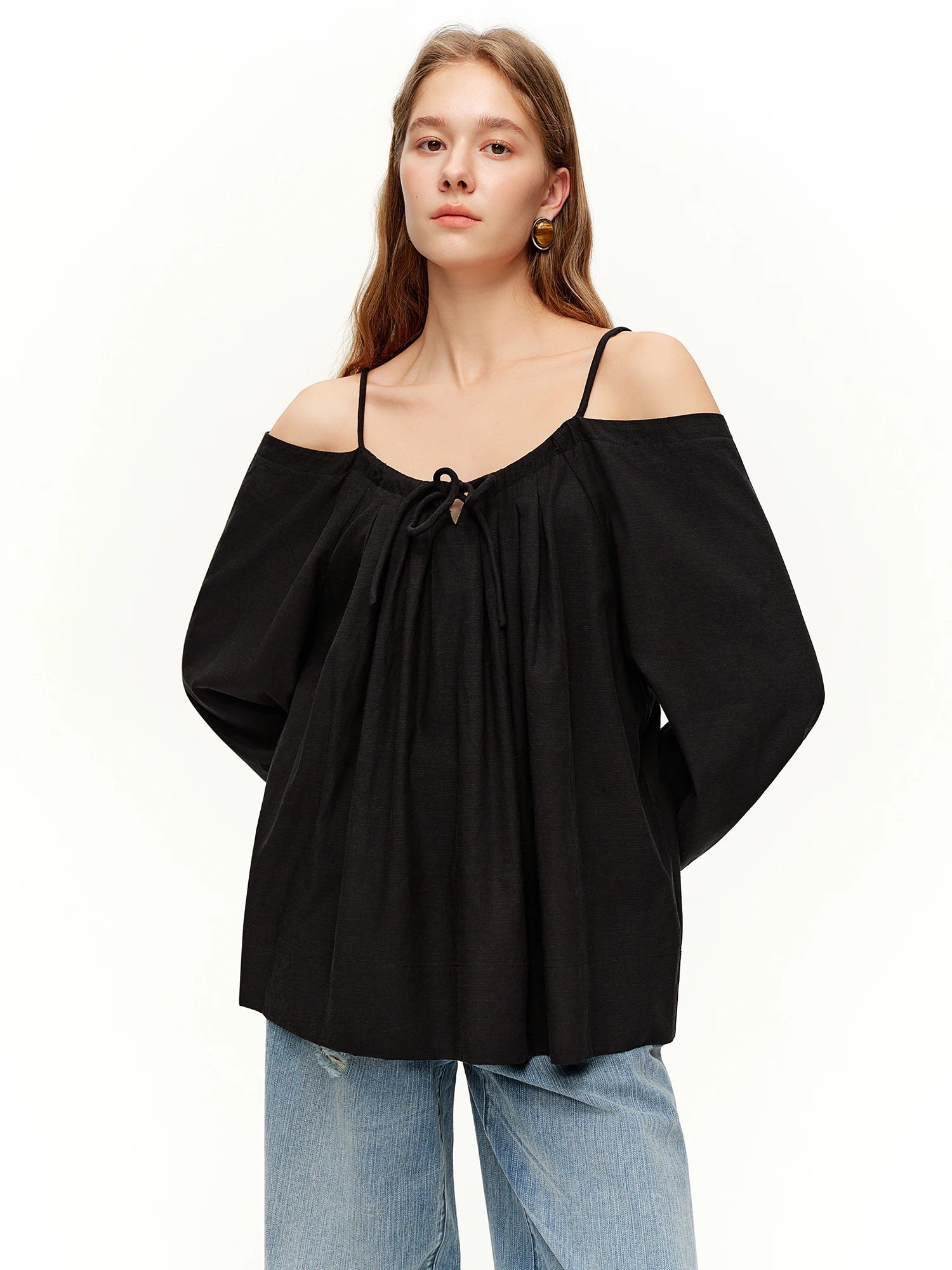 DUSHU 2026 Spring Women's One Shoulder Design Top, Off Shoulder Office Chic Blouse for Effortless Commute & Y2K Style Chic Top