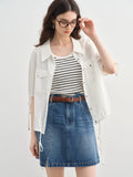 DUSHU Plus-Size Women's Workwear-Style Drawstring Short-Sleeve Shirt - Summer 2025 New Commuter Fashion Quality Feel 25DS82267