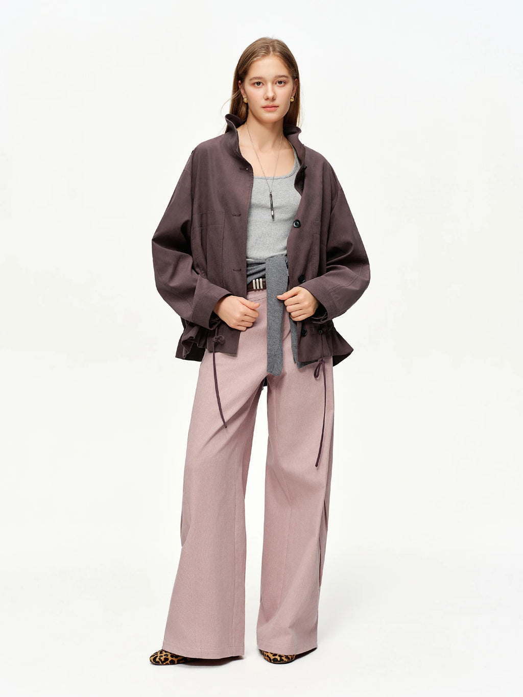 DUSHU Women's Retro Cargo Scimitar Pants 2026 Spring Loose Comfortable Casual Trousers cotton comfortable all-match fashionable