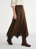 DUSHU Exquisite Plus-Size Women's Clothing Amber Relief' Cut-out Velvet Half Skirt for Flattering Versatile Fashion Half Skirt
