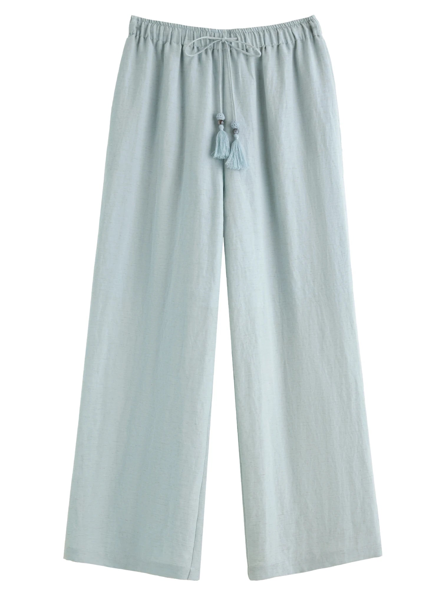 DUSHU 2025 Summer Plus-Size Linen-Like Pants - Relaxed Fit & Breathable Blend with Casual Elegance 25DS82241