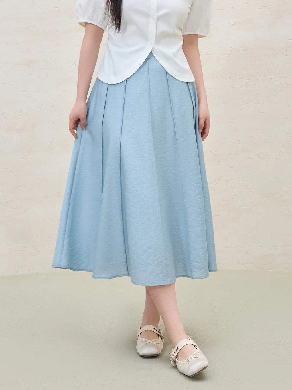 DUSHU MInimalism Style High Waist Slim Skirt For Female 2025 Summer New Arrival Temperament Commuting A-line Skirt 25DS82198
