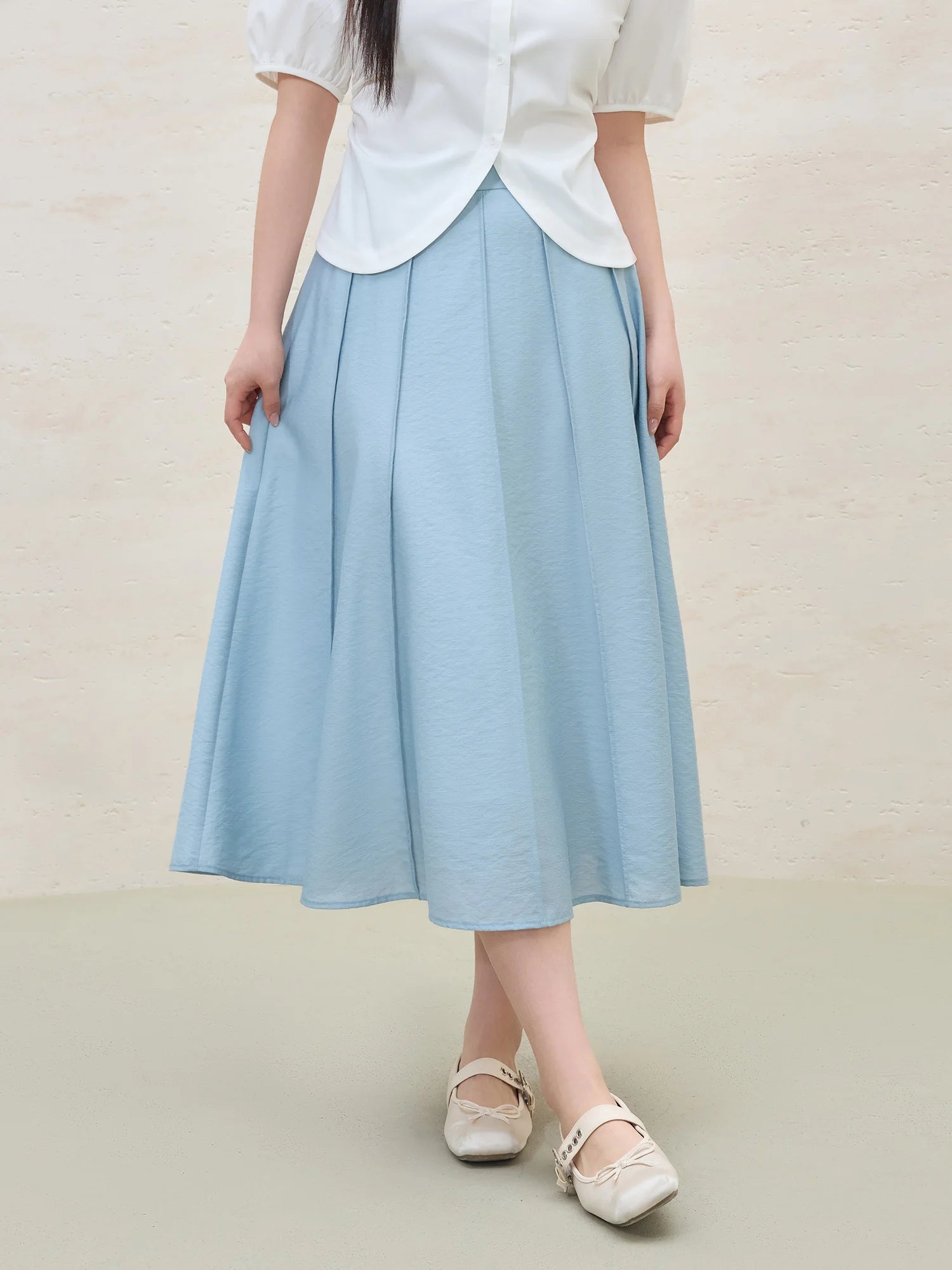 DUSHU MInimalism Style High Waist Slim Skirt For Female 2025 Summer New Arrival Temperament Commuting A-line Skirt 25DS82198