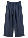 DUSHU Plus Size Cooling Lyocell Pants Summer 2025 Office Relaxed Straight-Leg Pants Versatile Staple Women Casual Trousers