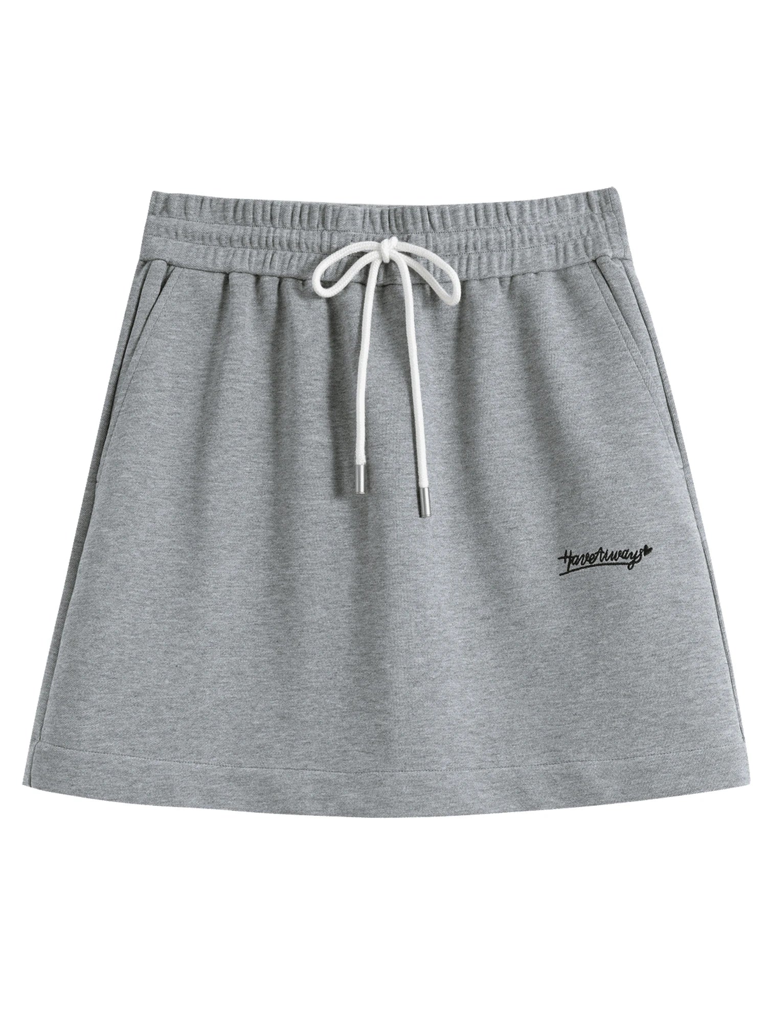 DUSHU Women Spring Sweatshirt Skirt Sets Crochet Doll Collar Female Grey Casual Sweatshirts Suit Mini Skirt 25DS81244+25DS81245