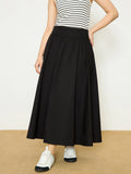 DUSHU Plus Size Women's Clothing Exposed Line Wide Waist Umbrella Skirt 2025 Elegant All-match Chic High Waist Skirt 25DS81137