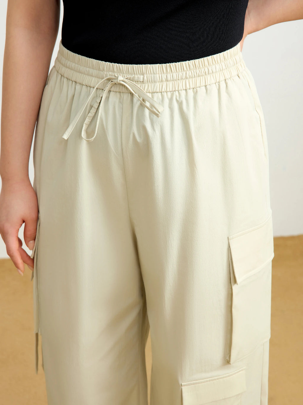 DUSHU Plus Size American Style Cargo Casual Pants Women's 2025 Spring New High Waist Design Straight Wide Leg Pants 25DS81246