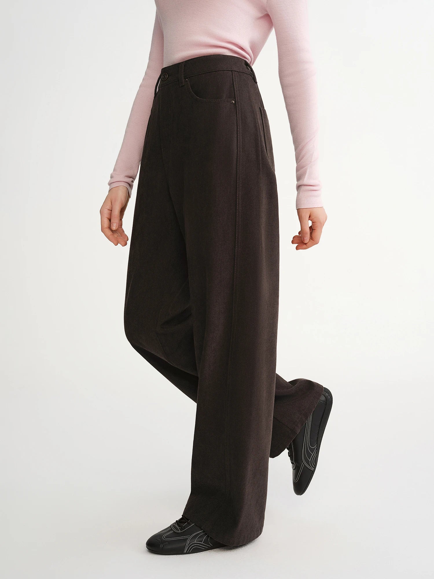 DUSHU 2025 Winter Women's High Waist Straight Wide Leg Pants - Office Casual Trousers with Stretch Fabric for Daily Comfort Wear