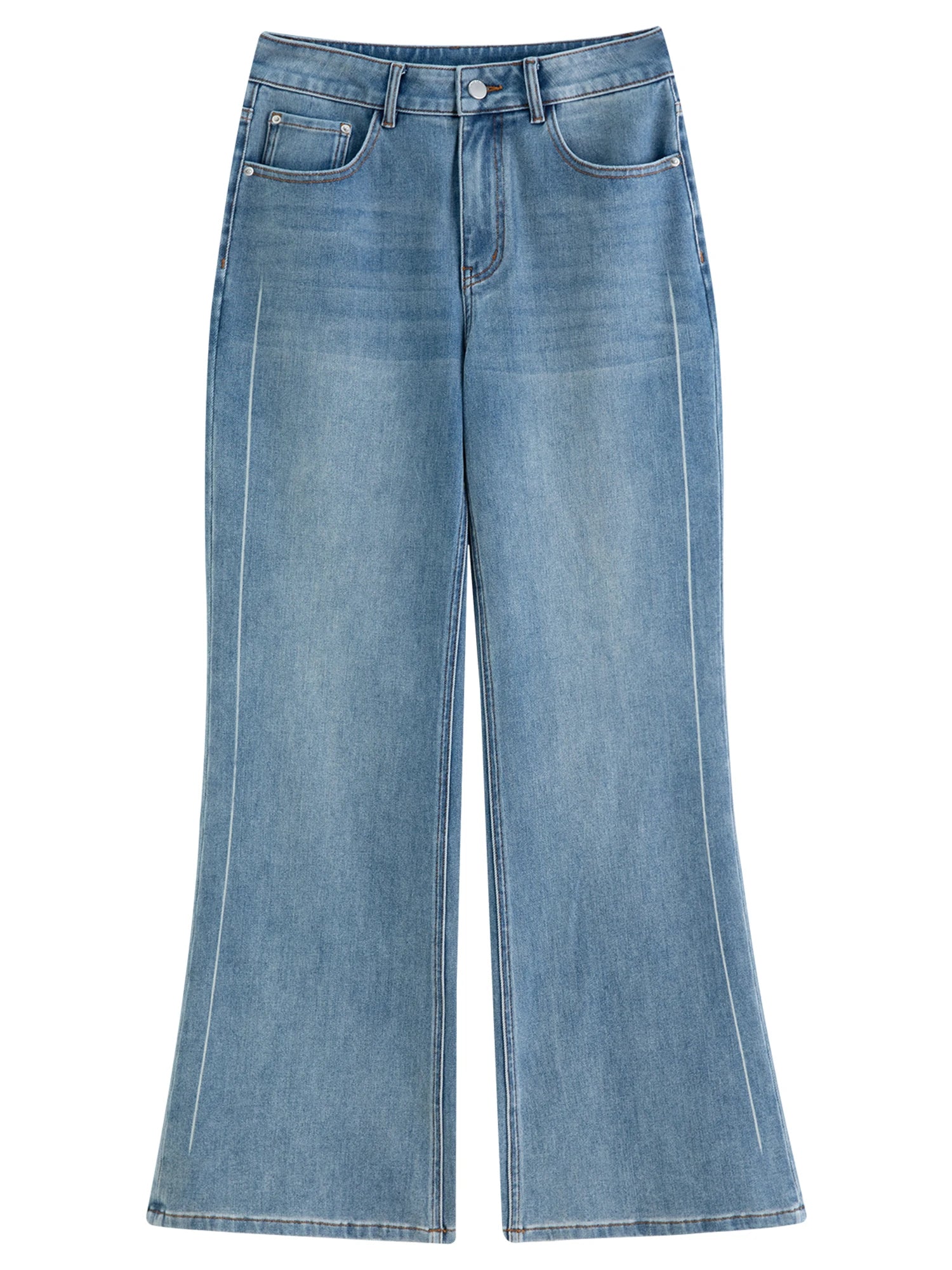 DUSHU Plus-Size Perfectly Stretchy Jeans Slimming Straight Leg with Flared Cone Shape Fall 2025 Fashionable 25DS83172+25DS83196