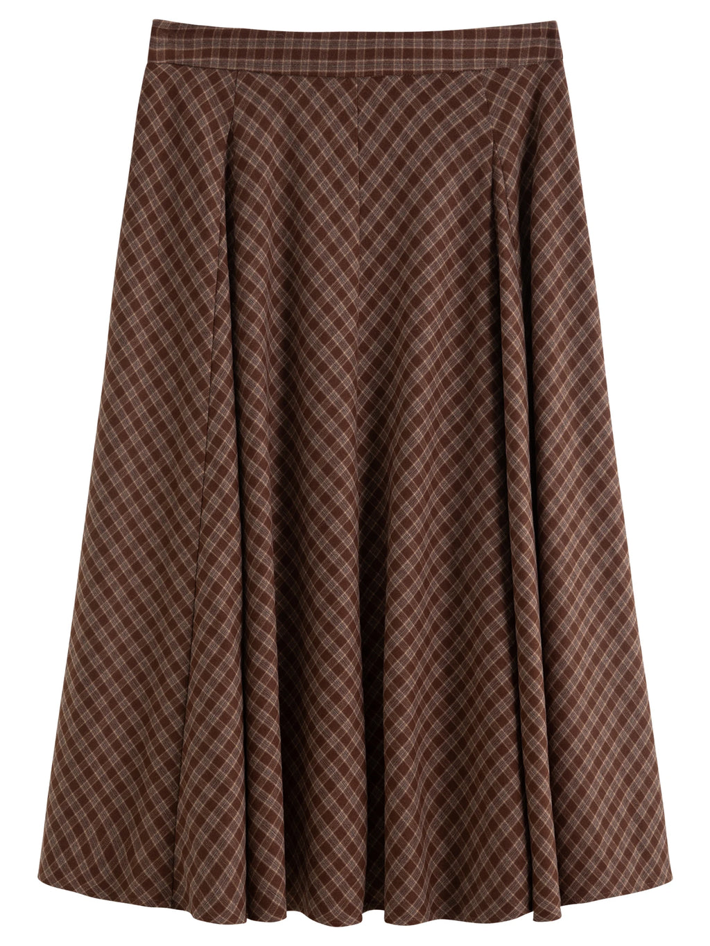DUSHU 2025 Winter Plus Size Plaid A-Line Skirt Caramel Waffle Pattern High Waist Midi Casual Elegant Retro Skirt Casual Looks