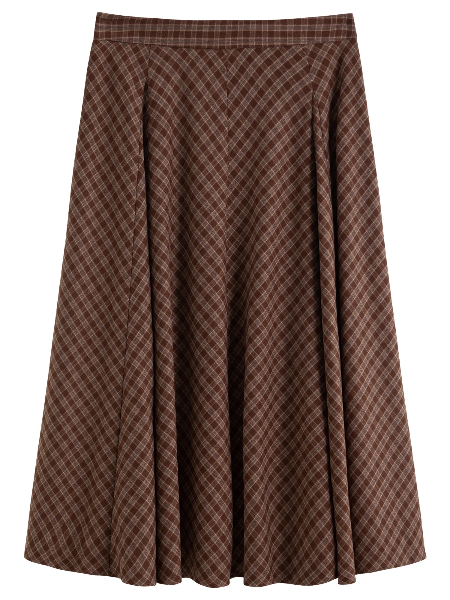 DUSHU 2025 Winter Plus Size Plaid A-Line Skirt Caramel Waffle Pattern High Waist Midi Casual Elegant Retro Skirt Casual Looks