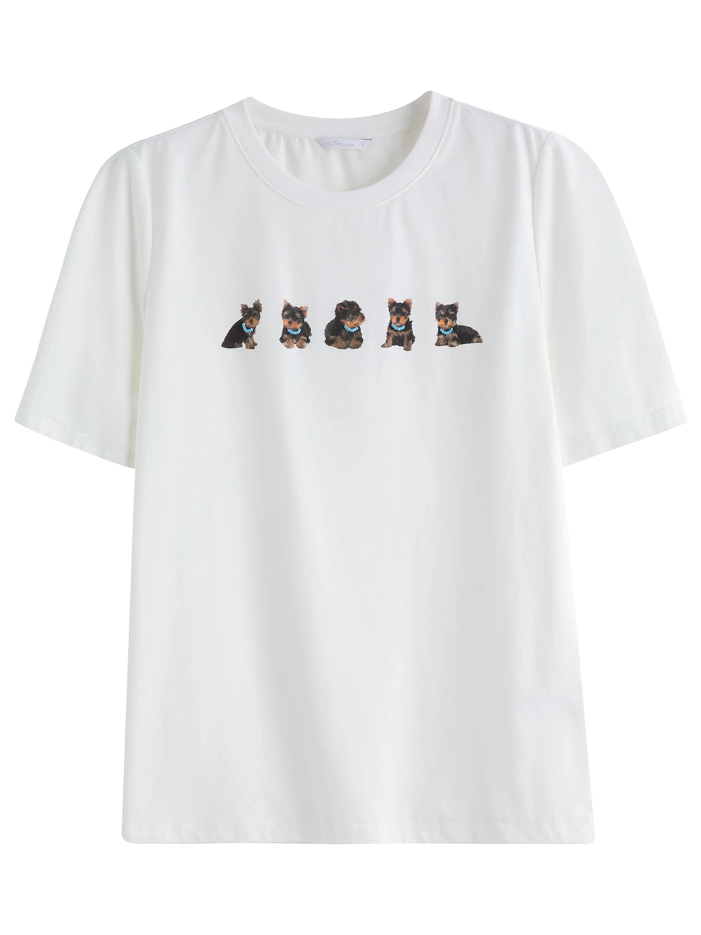 DUSHU 2025 Summer Women's Canine-Inspired Cooling Tee - Playful Pet Print & Office-Ready Breathable Short Sleeve T-Shirts