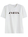 DUSHU 2025 Summer Women's Canine-Inspired Cooling Tee - Playful Pet Print & Office-Ready Breathable Short Sleeve T-Shirts