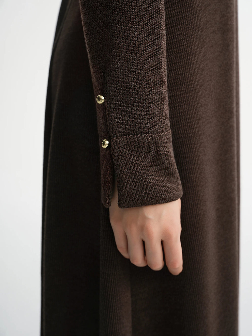 DUSHU V-neck Slant Placket Waist Knitted Dress 2025 Winter Design Dresses Women Retro Elegant Temperament European Style