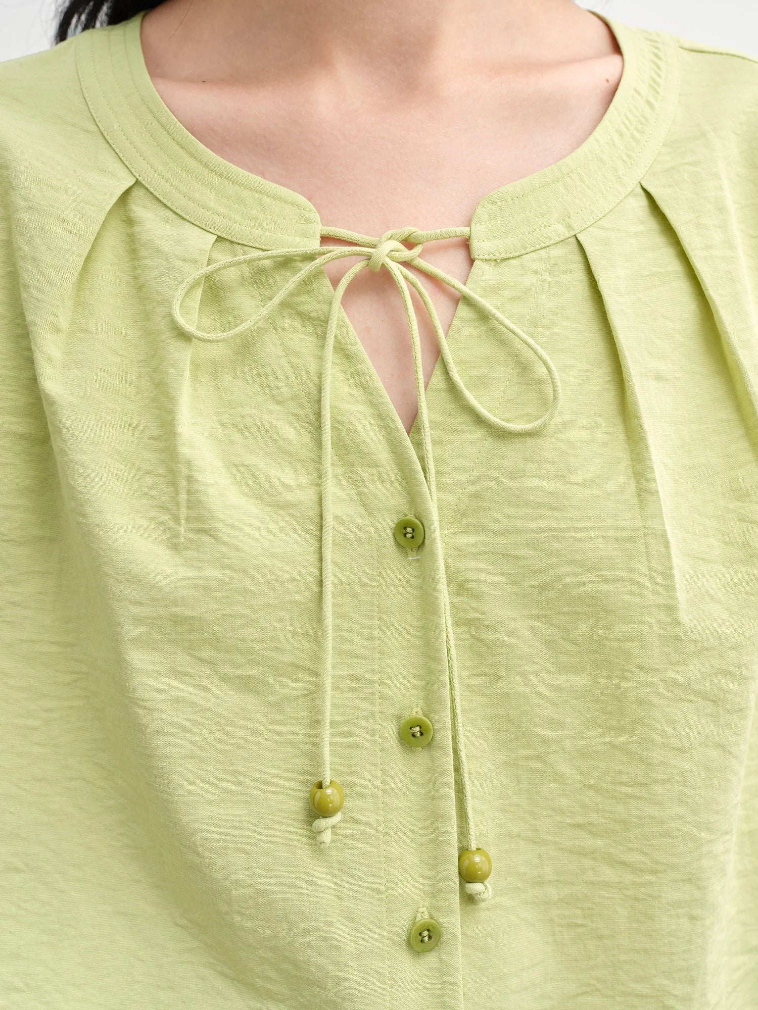 DUSHU 2025 Summer Women's Curve-Flattering H-Line Shirt - Botanical Tie-Waist & Breathable Linen for Effortless Chic