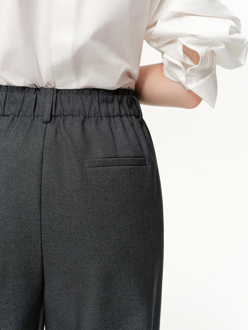 DUSHU 2026 Spring Women's Relaxed Wide Leg Pants, High Waist Casual Lounge Palazzo Trousers, Grey Flowy Straight Leg Joggers