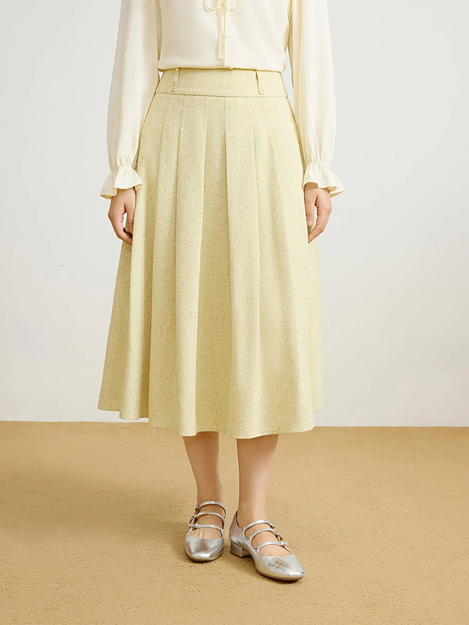 DUSHU Plus Size Shirt Skirt Vest Set For Women 2025 Spring New Design Three-pieces Yellow Suit Elegant Female Holiday Outfit