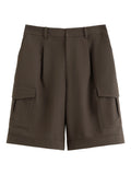 DUSHU Women's Mountain-inspired Workwear Capri Pants & Wide-leg Casual Shorts Spring/Summer 2026 New Arrival Polyester Pants