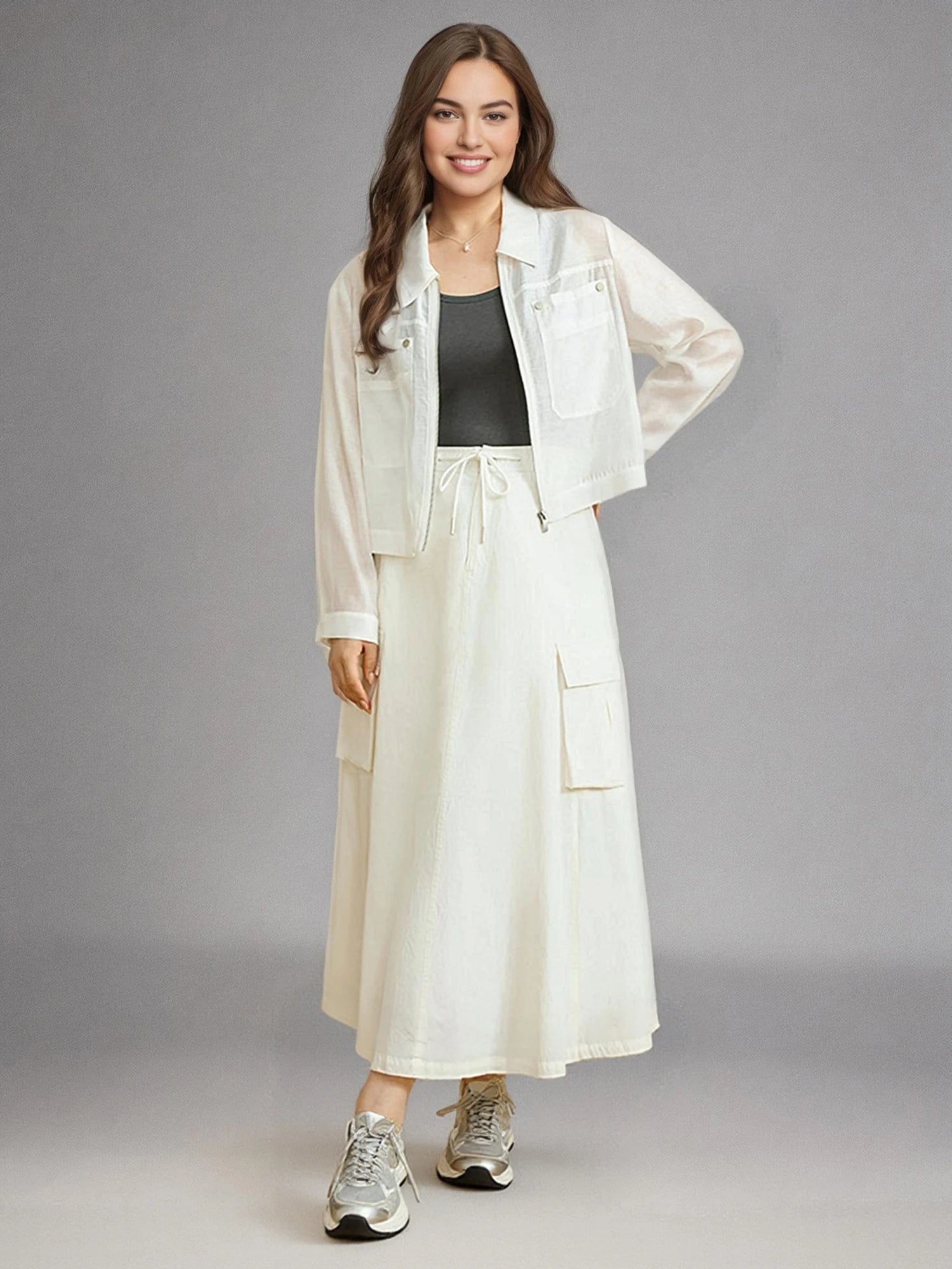 DUSHU Casual Commuting Workwear Style Skirt Slightly Women Fashionable Slim All-match High Waist Skirt For Female 25DS81151