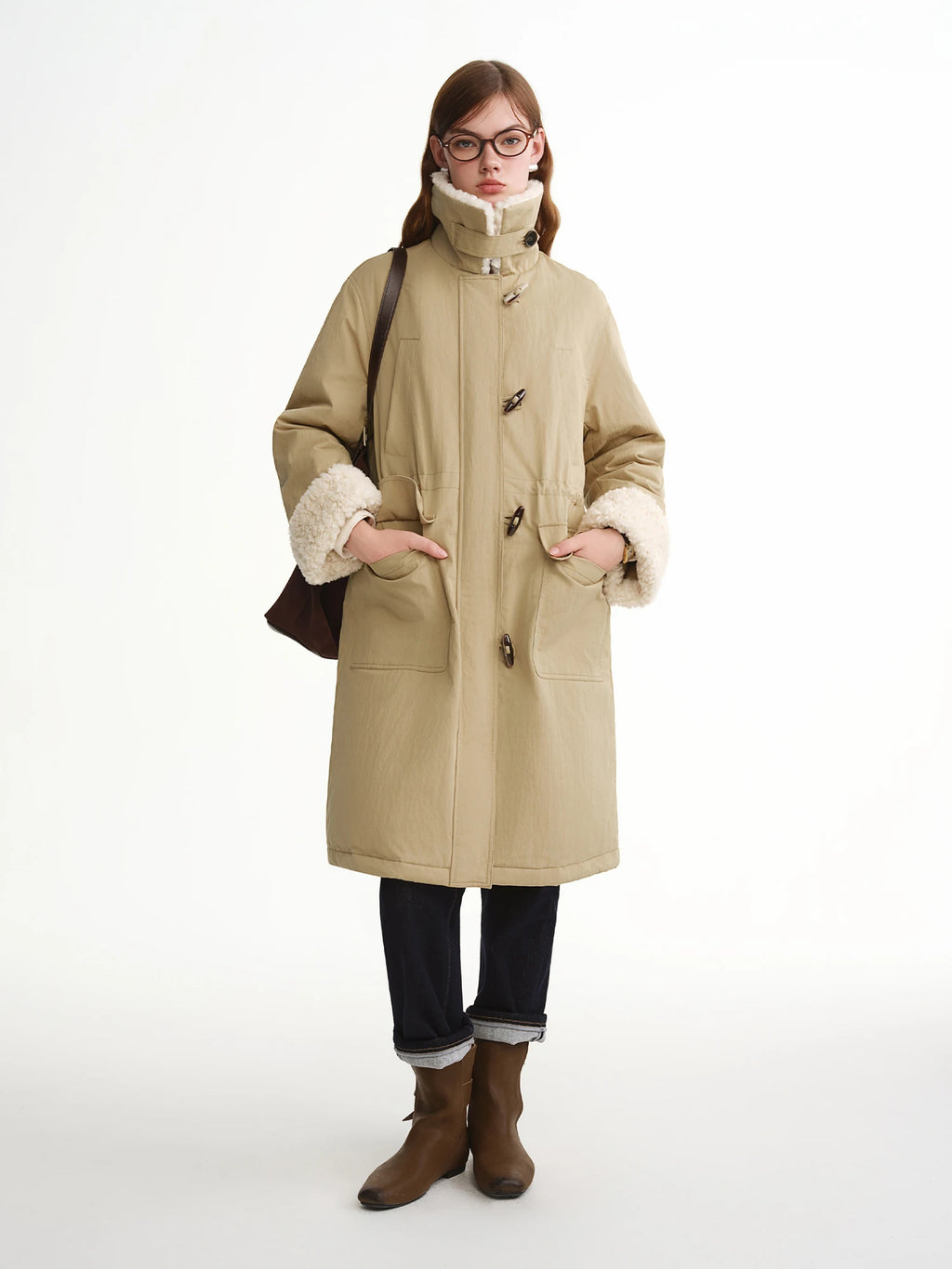 DUSHU Plus-Size Women's Soft Snowy Retro Bulldog Buttons 2025 Winter New Arrival Down Jacket Winter Prep Style Cozy Outerwear