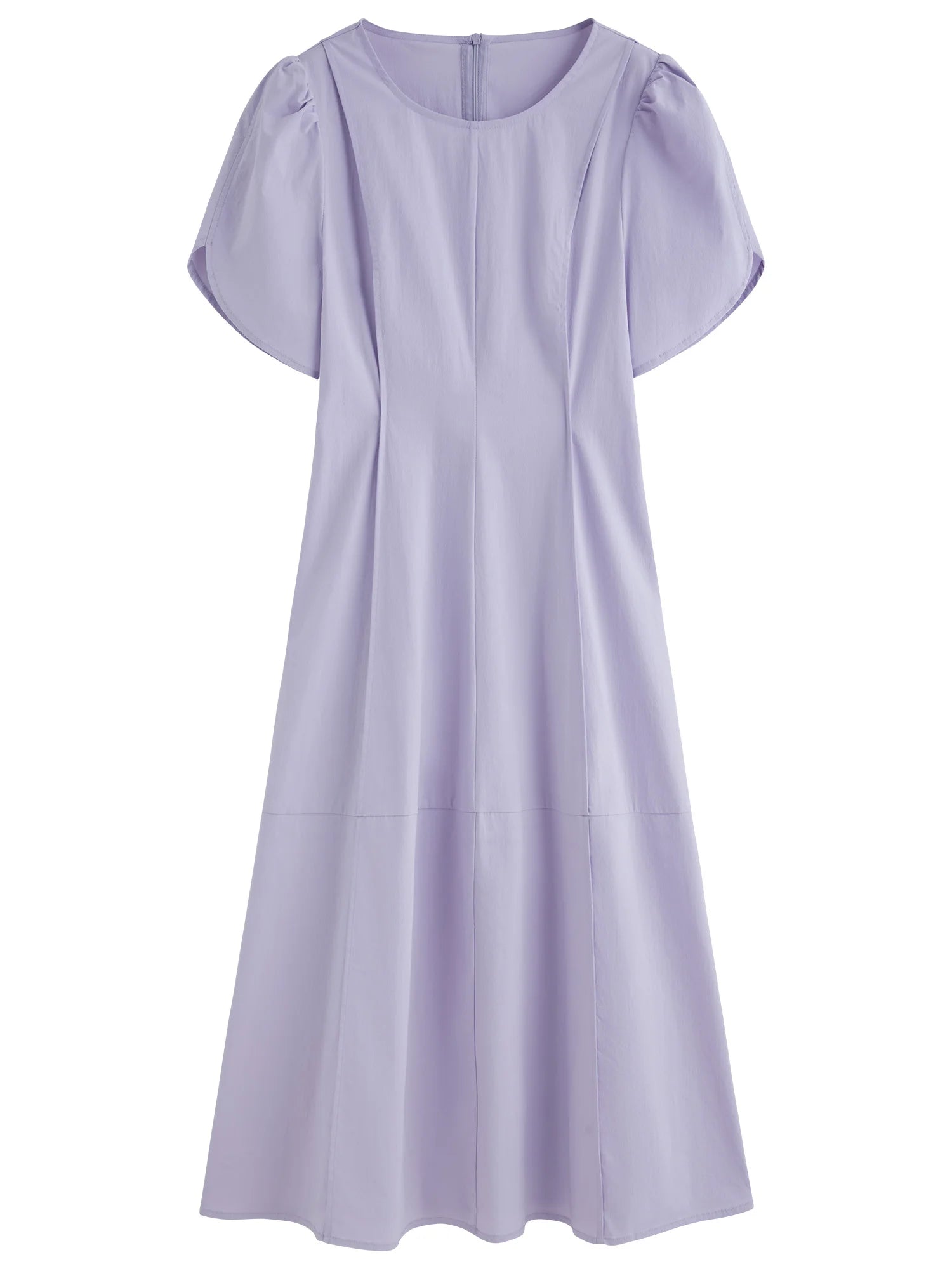 DUSHU MInimalism Style Design Commuting Simple Purple Dress For Women 2025 Summer New Arrival High Waist Fashion Dress 25DS82357