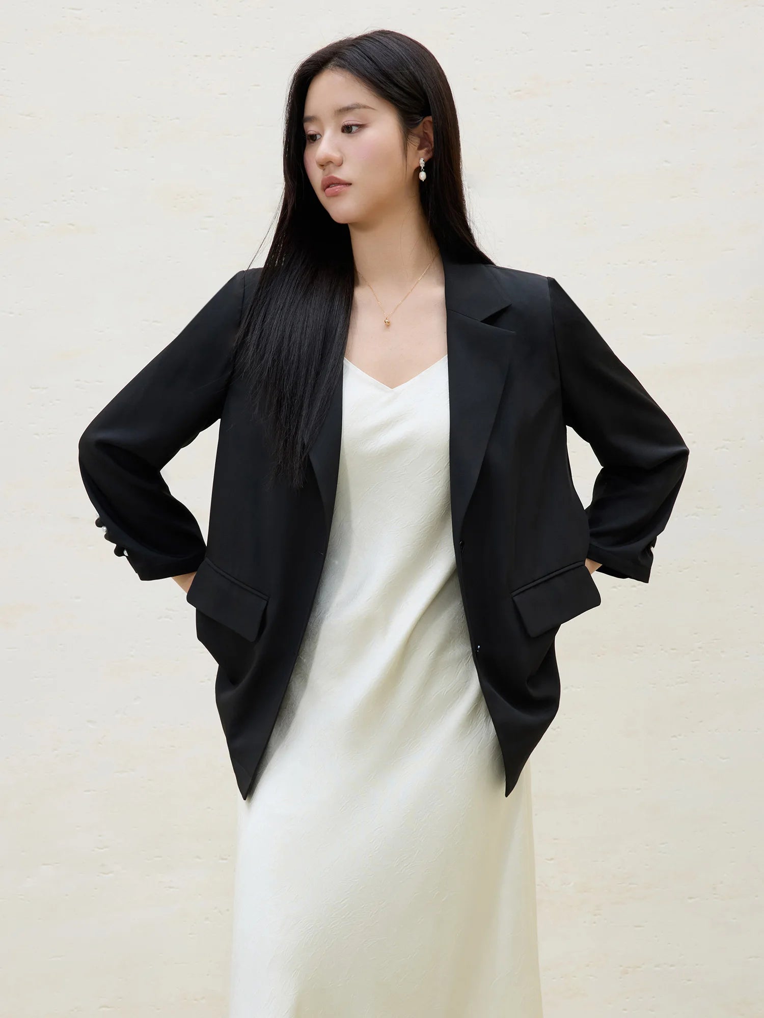 DUSHU Plus Size 2025 Spring New Sun Protection Cool Commuter Long Sleeve Straight Shoulder Blazer Chic Jacket  25DS81276