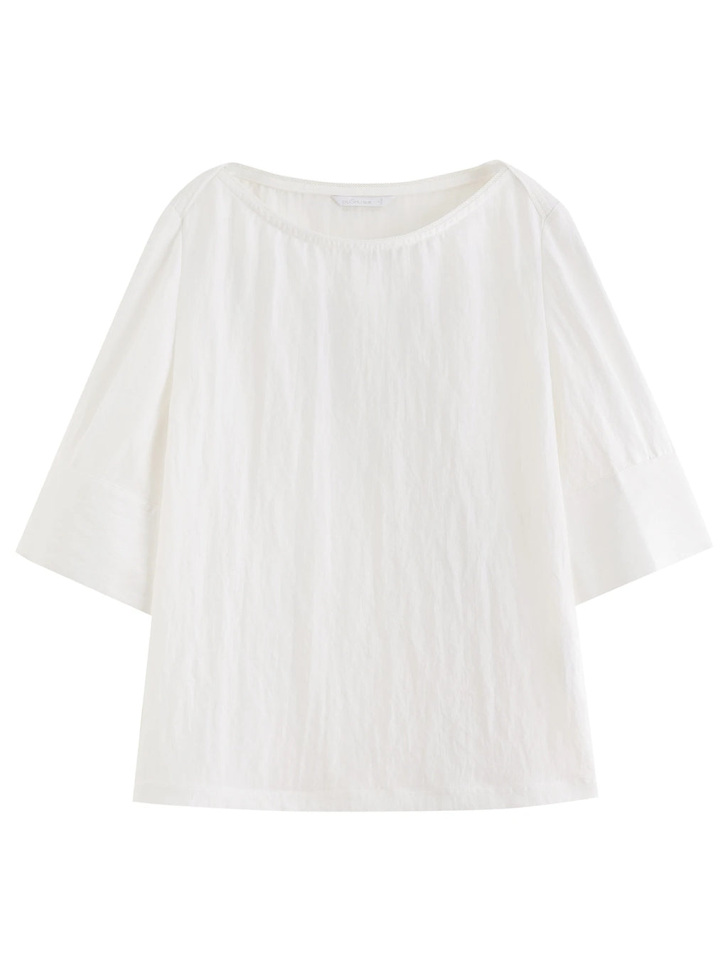 DUSHU One-shoulder commuter shirt 2025 autumn new simple loose split three-quarter sleeve top 25DS83195