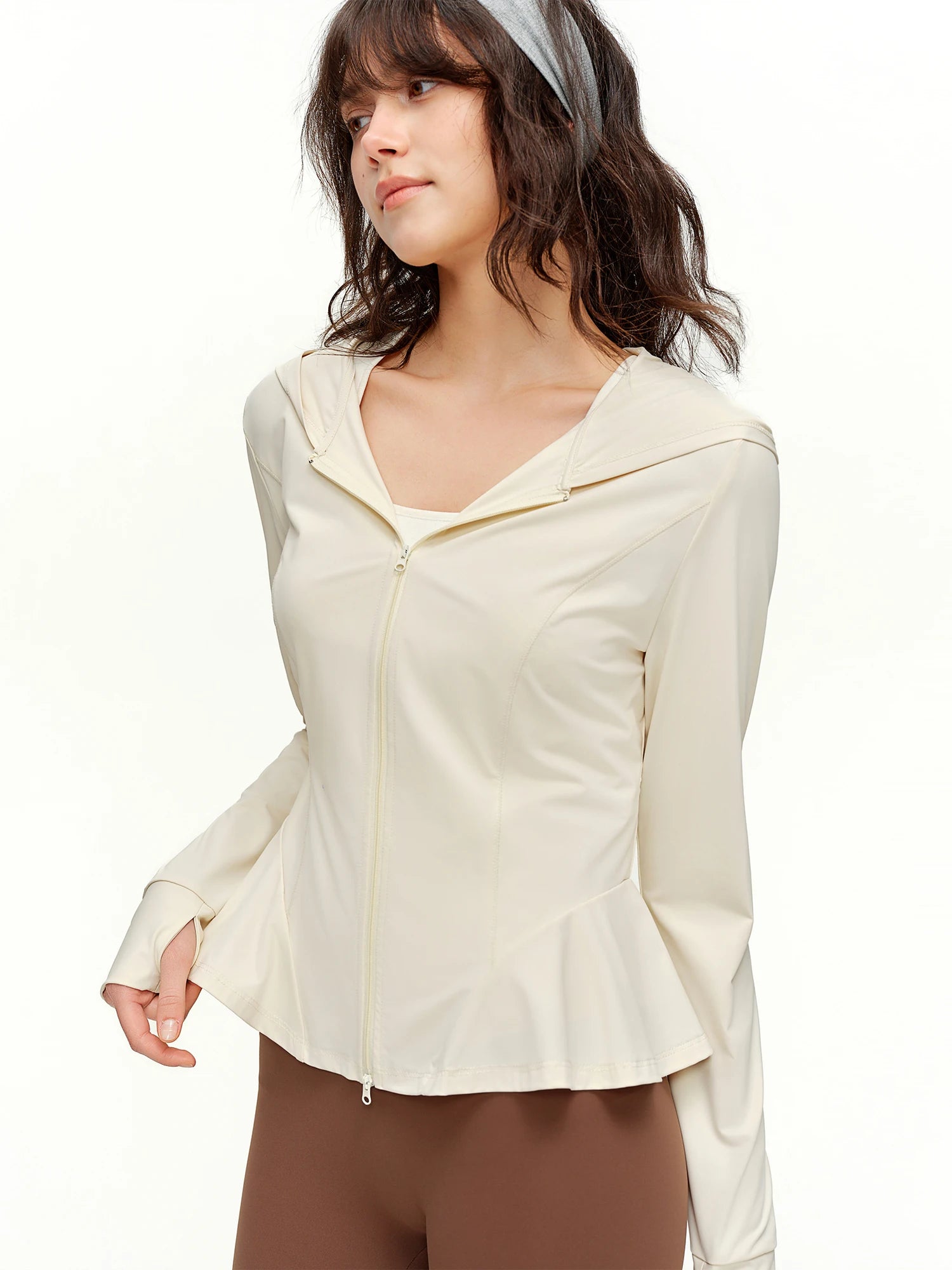 DUSHU Slimming Ruffled Hem Sun Protection Cardigan 2026 Spring Candy Color Sun Protection Clothing Women's Breathable Coats