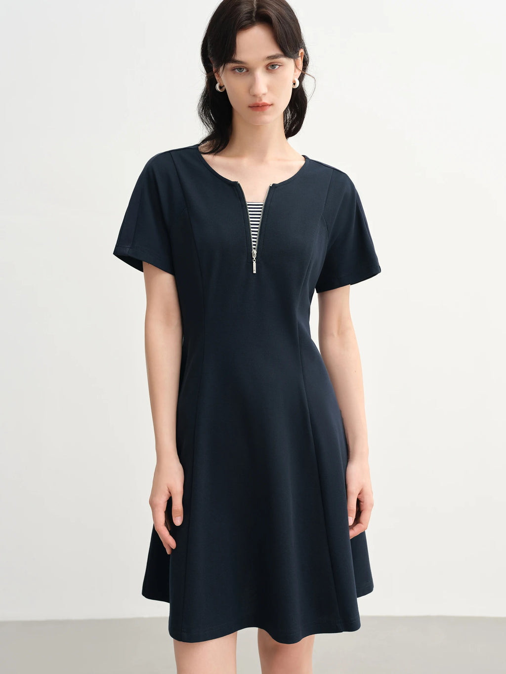 DUSHU 2025 Summer Women's Layered Slimming Dress - Contoured Waist & Versatile Breathable Chic Casual Dresses 25DS82693