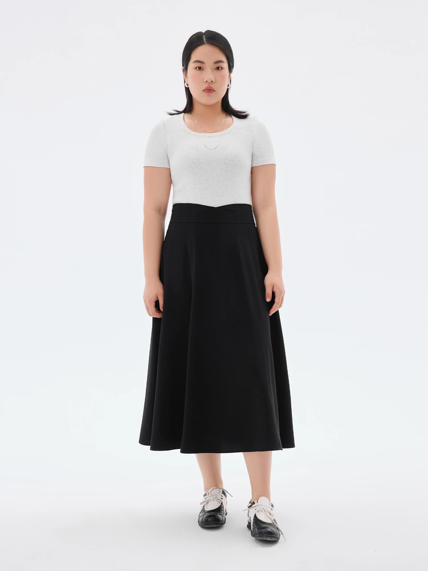 DUSHU Plus Size Women's Shaping Series: Dual-Design, Multi-Color Cooling High-Waist Pencil Skirt for 2025 Summer 25DS82174