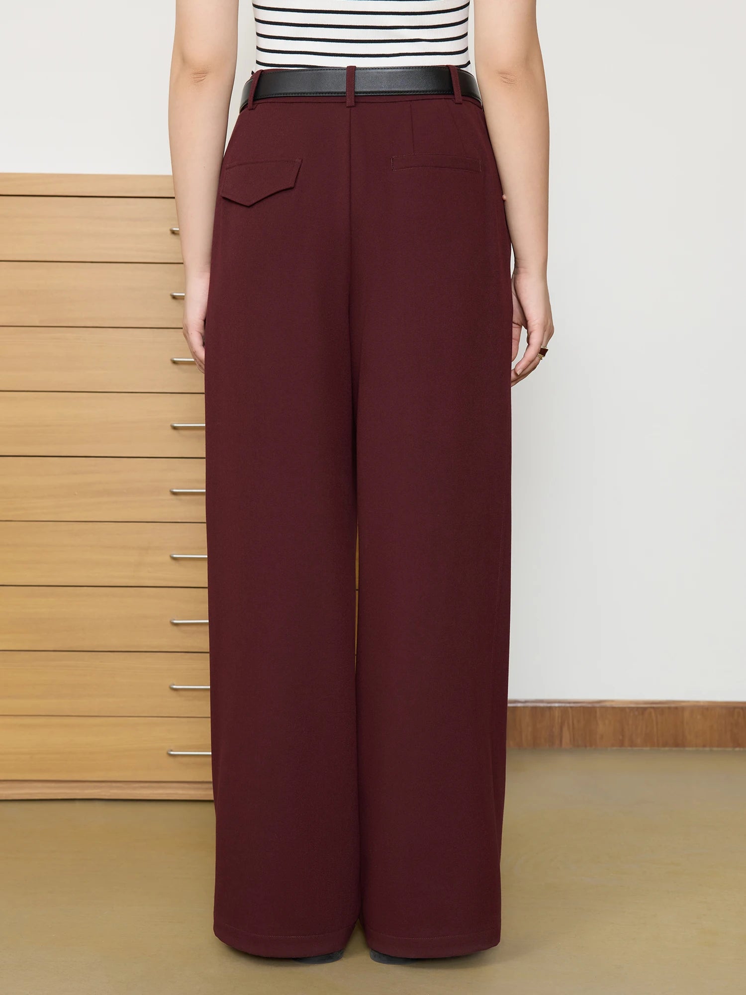 DUSHU Women's Commuting Simple Casual Pants 2025 Spring New Design High Waist Straight Slim Long Pants Chic Outfit 25DS81033