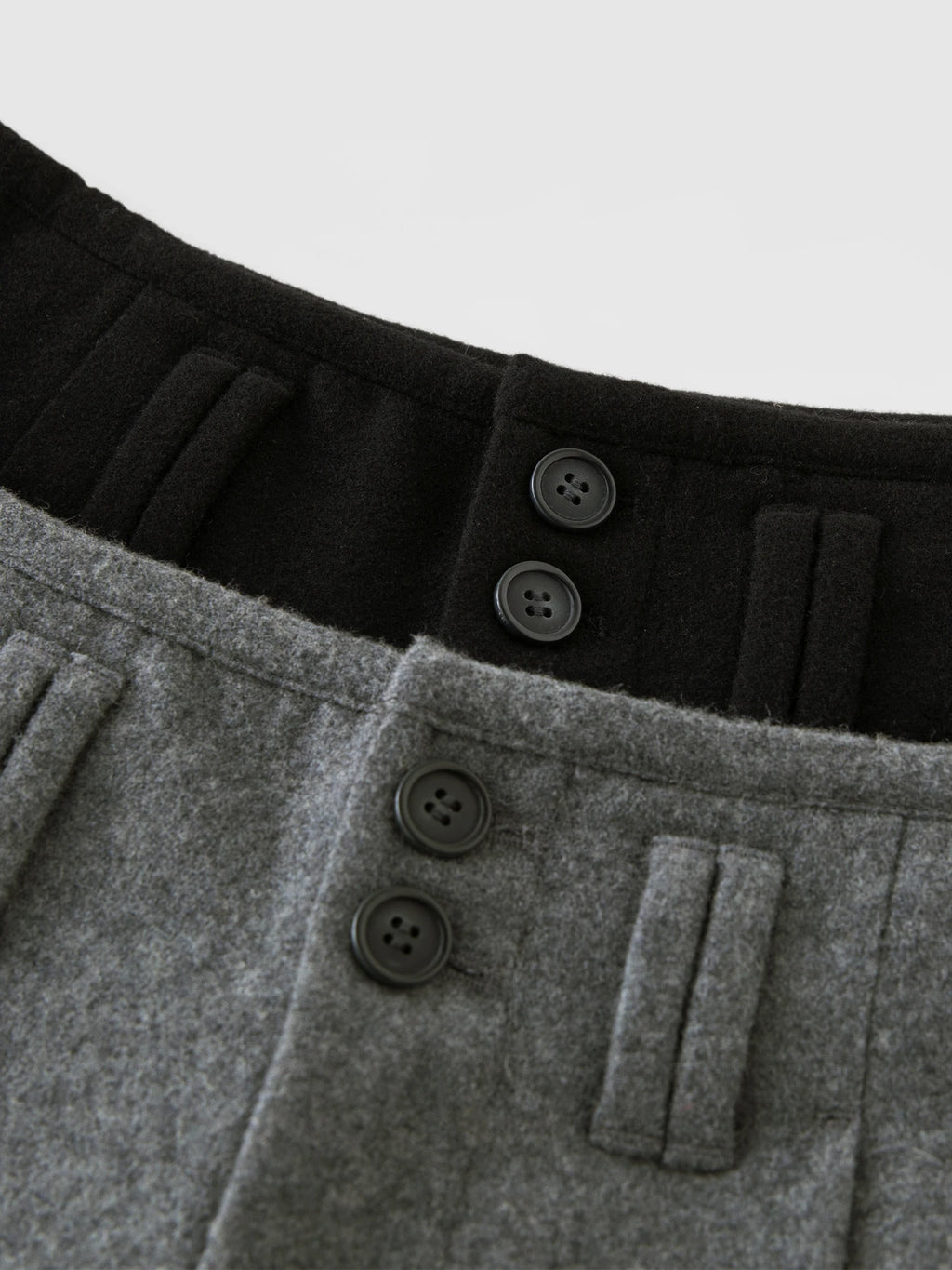 DUSHU 53.1% Wool Women Winter Trousers Black Commuter Simple Wool Blended Straight Pants Winter Thicken Grey Pant 24DH84070