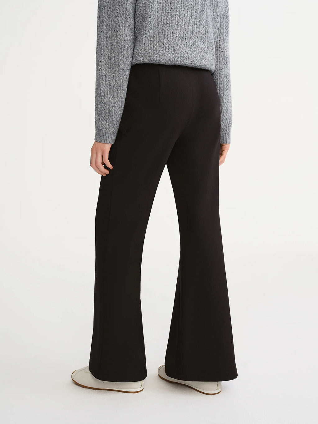DUSHU Plus-Size Women's Contour Seam Fleece-Lined Bell-Style Winter Pants Winter 2025 New Arrival Black Casual Pants Everyday