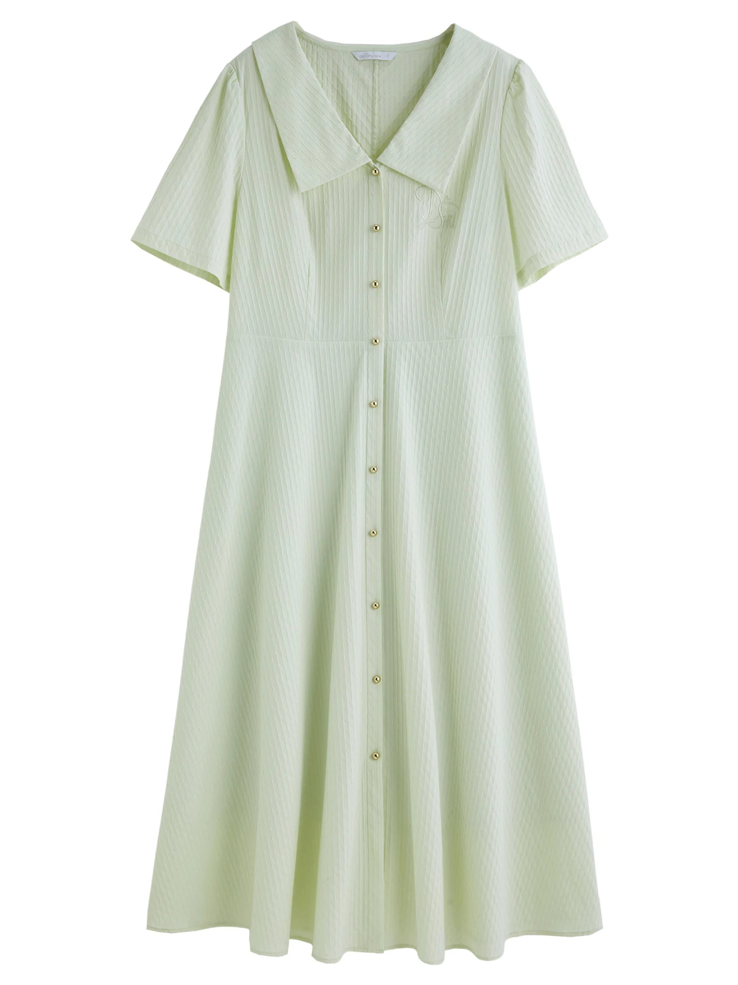 DUSHU 2025 Summer Women's A-Line Shirt Dress - Office-Ready with Tailored Waist & Breathable Fabric for Flattering Silhouette