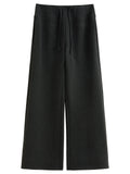 DUSHU 2025 Winter Women's High Waist Drawstring Fleece Lined Loose Fit Casual Pants with Soft Fabric for Comfortable Daily Wear