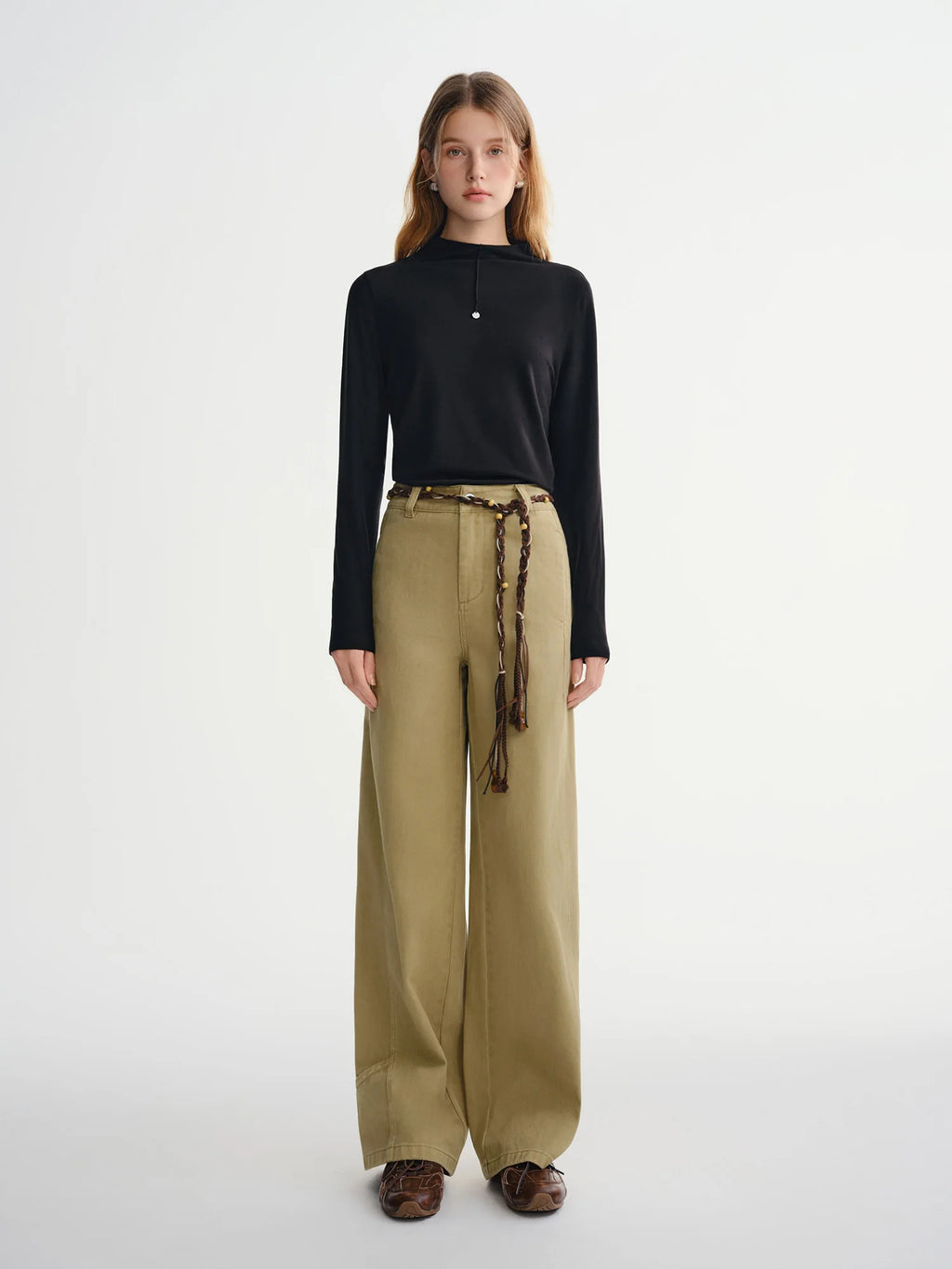DUSHU Plus-Size Women’s Deconstructivist Fashion: Baidapa Workwear Jeans 2025 Winter Wide Leg Pants Collection Winter Jeans