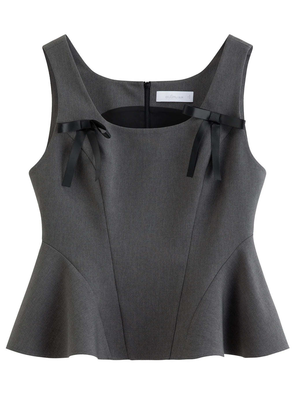 DUSHU 2026 Spring Women's Bow Accent Slim Fit Camisole with Stretch Fabric - Versatile Sleeveless Top for Casual and Daily Wear