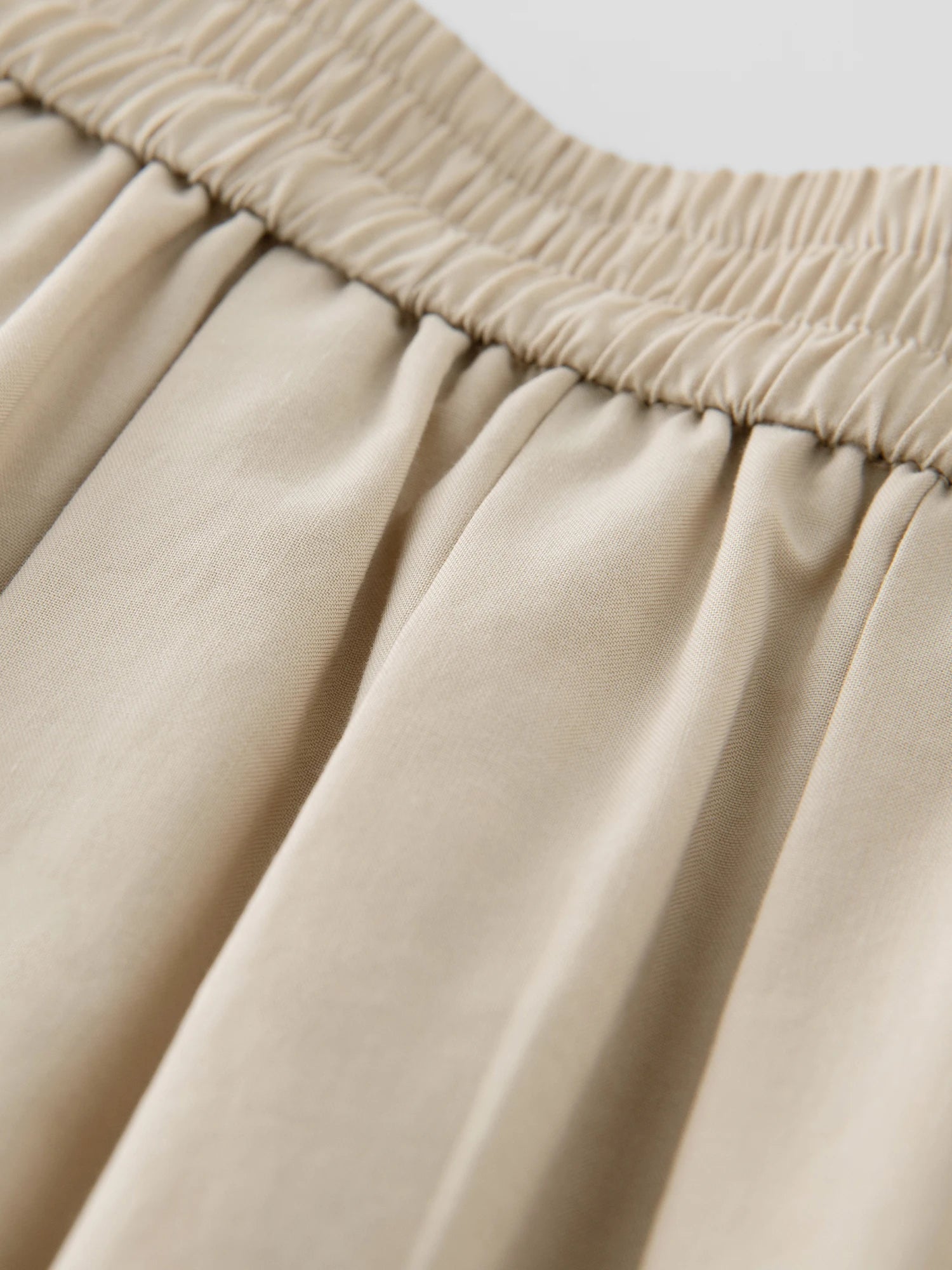 DUSHU Women Summer Khaki Long Skirts High Waist Elastic Waist Embroidered Hollow Design Female Cotton Skirt 25DS82121