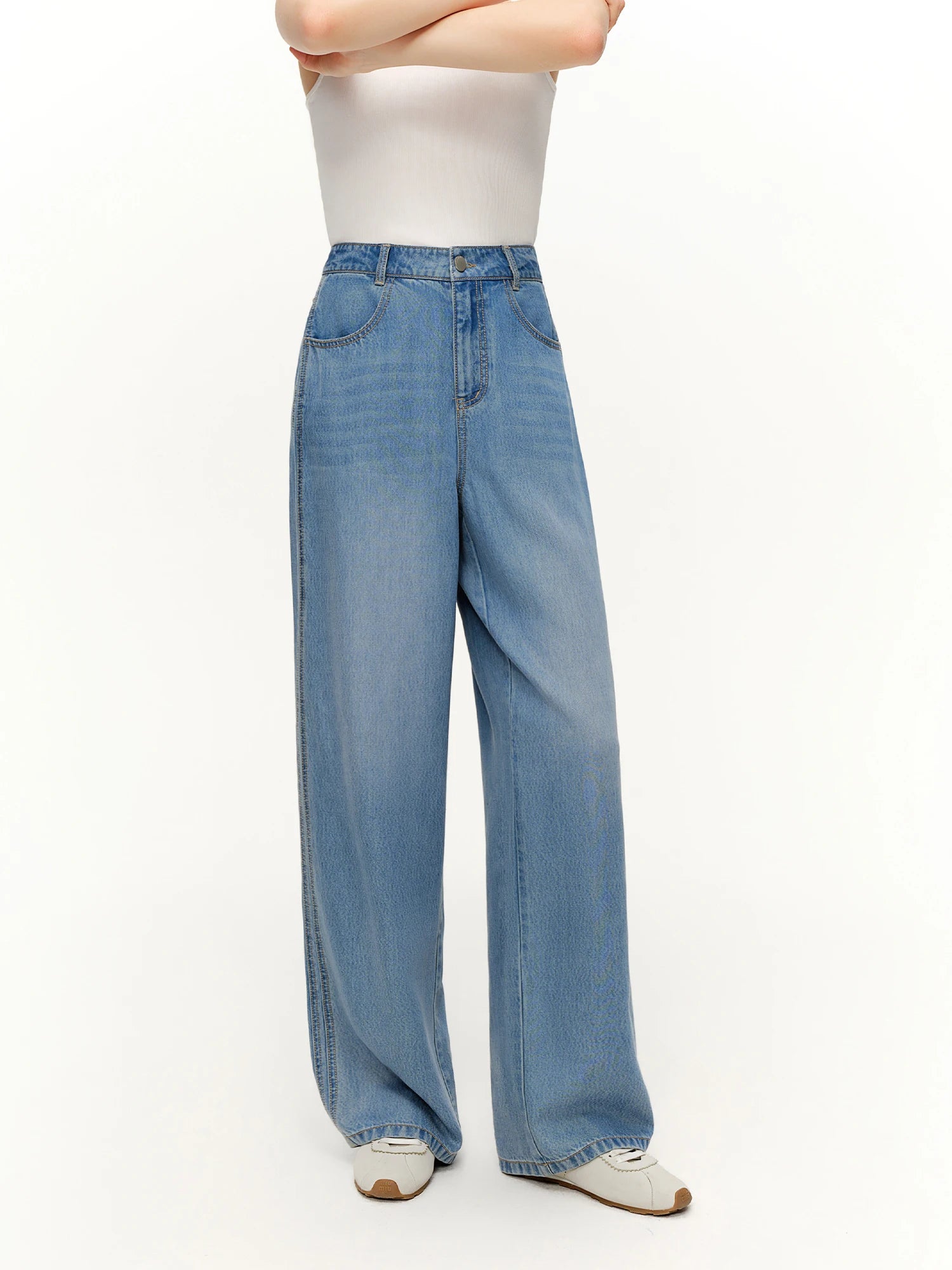 DUSHU Relaxed Straight-Cut Jeans: 2026 Spring New Arrival Perfect for Casual Workwear and Everyday Fashion High Waisted Jeans