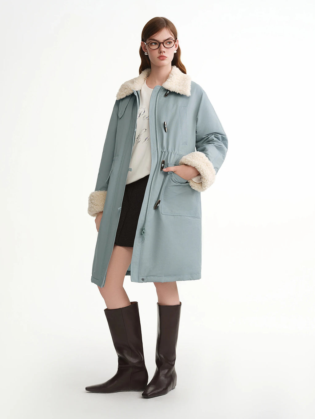 DUSHU Plus-Size Women's Soft Snowy Retro Bulldog Buttons 2025 Winter New Arrival Down Jacket Winter Prep Style Cozy Outerwear
