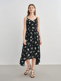 DUSHU Plus-Size Women's Floral Print Dress - 2025 Summer New Arrival Romantic Holiday All-Over Flower Slimming Design 25DS82591