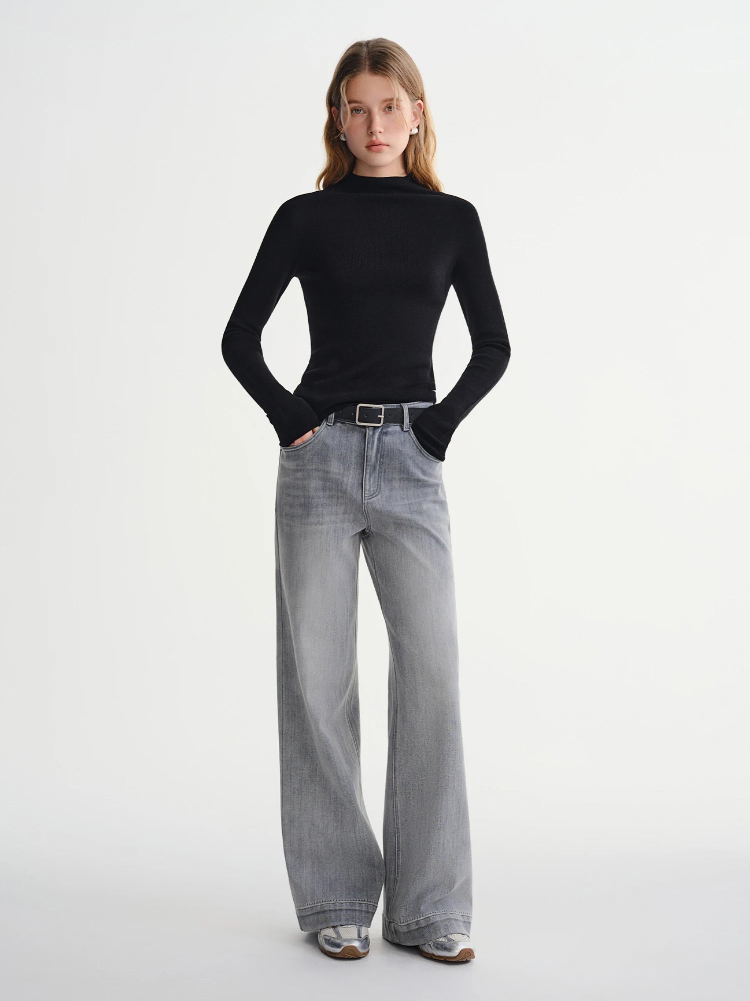 DUSHU Plus Size Women's Perfect Stretch High Waist Straight Leg Jeans Autumn Winter 2025 New Casual Comfort Trousers Pants